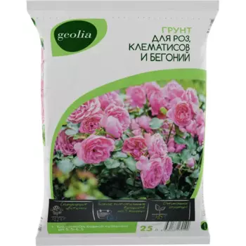 Грунт Geolia для роз клематисов и бегоний 25 л