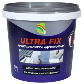 Грунт-пропитка адгезионная Радуга Ultra Fix прозрачный 0.9 л