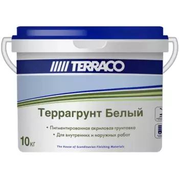 Грунтовка для внутренних и наружных работ Terraco Террагрунт белый 10 кг