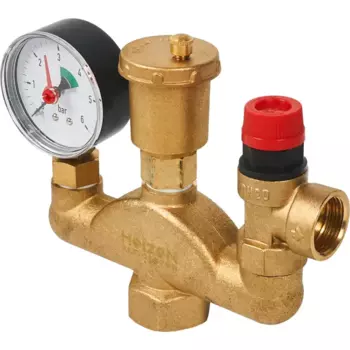 Группа безопасности Heizen 1" со сбросником 3/4" 3 бара латунь CW617N