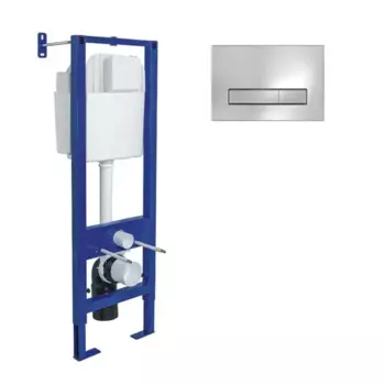 Инсталляция Berges Atom Line 040338 410 для подвесного унитаза с кнопкой цвет хром