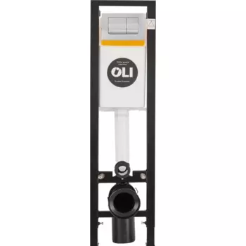Инсталляция Oli Quadra Black 30 см для подвесного унитаза с кнопкой цвет хром