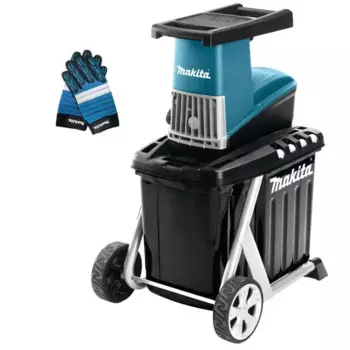 Измельчитель садовый электрический Makita SET019, 2500 Вт с перчатками