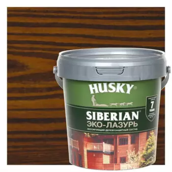 Эко-лазурь Husky Siberian полуматовая цвет кофейное дерево 0.9 л