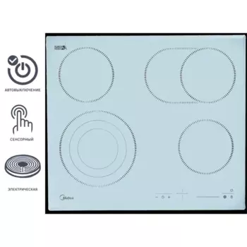 Электрическая варочная панель Midea MCH64767FW 59 см 4 конфорки цвет белый