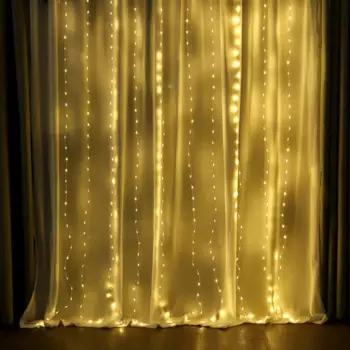 Электрогирлянда Auralight Искры водопада 3x2 м 300 ламп теплый желтый цвет света 8 режимов работы