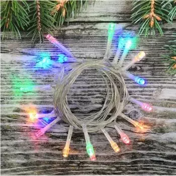 Электрогирлянда комнатная Нить 2.4 м 20 LED мультисвет на батарейках