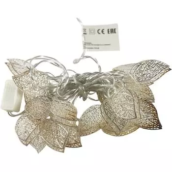 Электрогирлянда комнатная нить Листья 2.85 м 20 LED тёплый белый