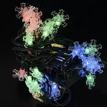 Электрогирлянда комнатная «Снежинки» 2.3 м 36 LED мультисвет