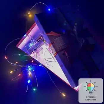 Электрогирлянда комнатная Uniel «Роса» 5 м 50 LED мультисвет IP20 на батарейках