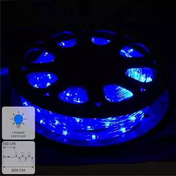 Электрогирлянда наружная Дюралайт 8 м 24 LED/м синий