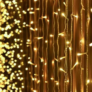 Электрогирлянда наружная «Занавес» 1x2 м 96 LED тёплый белый