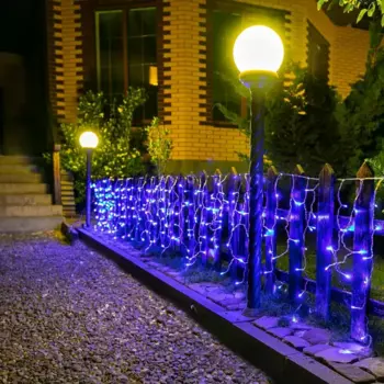 Электрогирлянда Uniel Бахрома 6 м 200 ламп голубой цвет света 1 режим работы