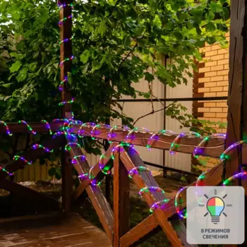 Электрогирлянда Uniel дюралайт 15 м цвет разноцветный 8 режимов работы