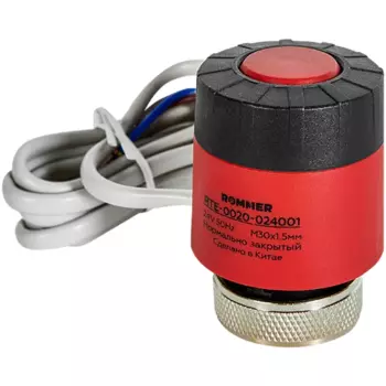 Электротермический сервопривод Rommer RTE-0010-024001 нормально закрытый 24В с фиксатором