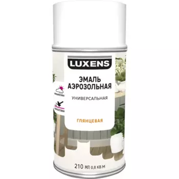 Эмаль аэрозольная декоративная Luxens глянцевая цвет белый 210 мл