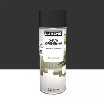 Эмаль аэрозольная декоративная Luxens глянцевая цвет черный 520 мл