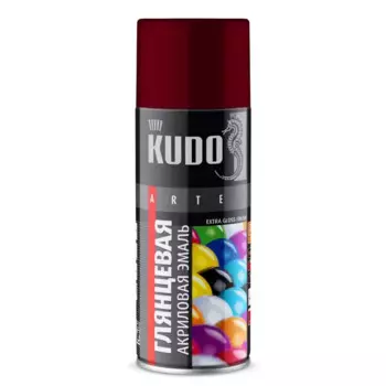 Эмаль аэрозольная для металлочерепицы KUDO акриловая глянцевая цвет винно-красный RAL3005 520 мл