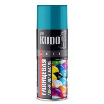 Эмаль аэрозольная универсальная KUDO акриловая глянцевая цвет бирюзовый 520 мл