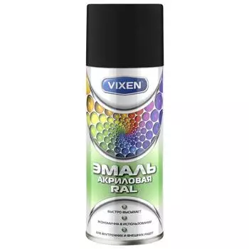 Эмаль аэрозольная Vixen цвет чёрный матовый 0.52 л