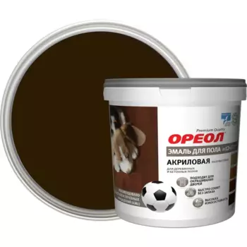 Эмаль акриловая для пола Ореол полуматовая цвет венге 0.9 кг