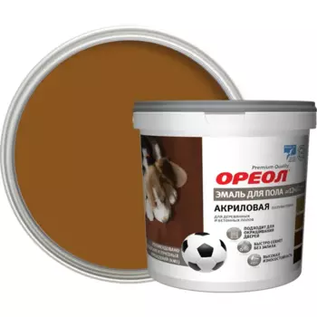 Эмаль акриловая для пола Ореол полуматовая цвет золотисто-коричневый 0.9 кг