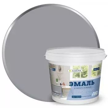 Эмаль акриловая матовая цвет серый 0.9 кг