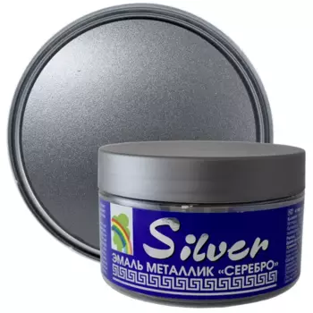 Эмаль акриловая Радуга металлик глянцевая серебро Р-117 0.25 л
