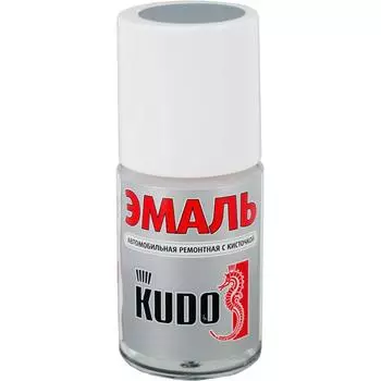 Эмаль автомобильная Kudo с кисточкой цвет серебристый 15Мл