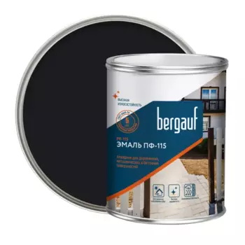 Эмаль Bergauf PF-115 цвет черный 6 кг