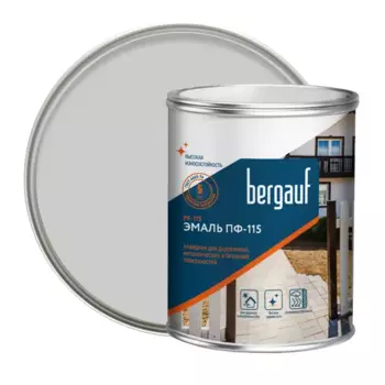 Эмаль Bergauf PF-115 цвет светло-серый 6 кг