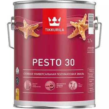 Эмаль Tikkurila Pesto полуматовая прозрачная база С 2.7л