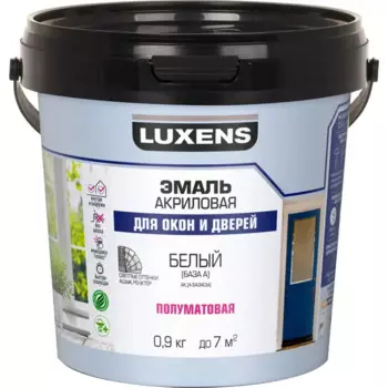 Эмаль для окон и дверей Luxens полуматовая цвет прозрачный база C 0.9 кг