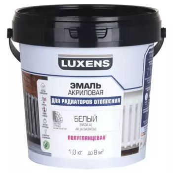 Эмаль для радиатора Luxens полуглянцевая цвет белый база A 1 кг