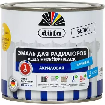 Эмаль для радиаторов Dufa акриловая глянцевая цвет белый 0.5 л