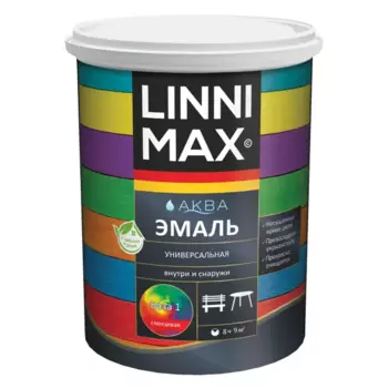 Эмаль Linnimax Аква цвет белый глянцевый база Б1 0.9 л