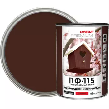 Эмаль Ореол Premium ПФ-115 глянцевая цвет шоколадно-коричневый 0.9 кг