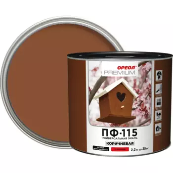 Эмаль Ореол Premium ПФ-115 глянцевая цвет коричневый 2.2 кг