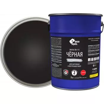 Эмаль Простокраска ПФ-115 полуматовая цвет чёрный 5 кг