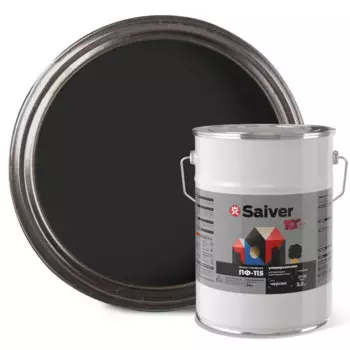 Эмаль ПФ-115 Saiver Lux цвет черный 5 кг