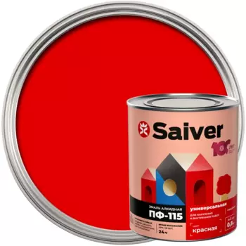 Эмаль ПФ-115 Saiver Lux цвет красный 0.8 кг