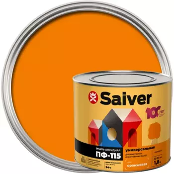 Эмаль ПФ-115 Saiver Lux цвет оранжевый 1.8 кг