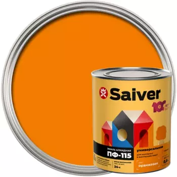 Эмаль ПФ-115 Saiver Lux цвет оранжевый 0.8 кг
