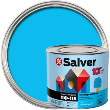 Эмаль ПФ-115 Saiver Lux цвет светло-голубой 1.8 кг