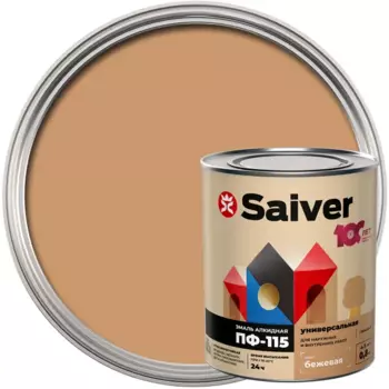 Эмаль ПФ-115 Saiver Lux глянцевая цвет бежевый 0.8 кг