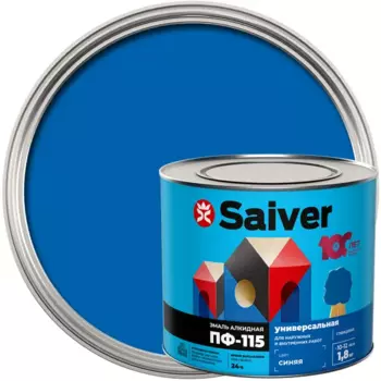 Эмаль ПФ-115 Saiver Lux глянцевая цвет синий 1.8 кг