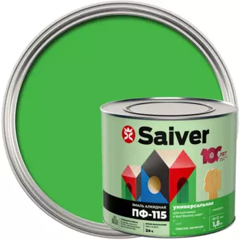 Эмаль ПФ-115 Saiver Lux глянцевая цвет светло-зеленый 1.8 кг