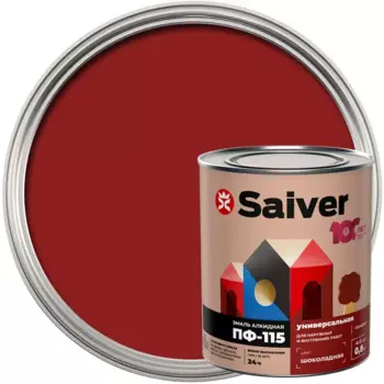 Эмаль ПФ-115 Saiver Lux глянцевая цвет шоколадный 0.8 кг