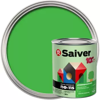 Эмаль ПФ-115 Saiver Lux глянцевая цвет светло-зеленый 0.8 кг