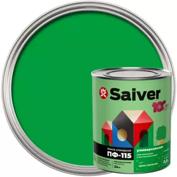 Эмаль ПФ-115 Saiver Lux глянцевая цвет ярко-зеленый 0.8 кг